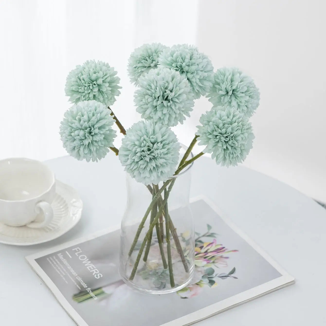 Artificial Silk Dandelion & Hydrangea Bouquet | Wedding & Home