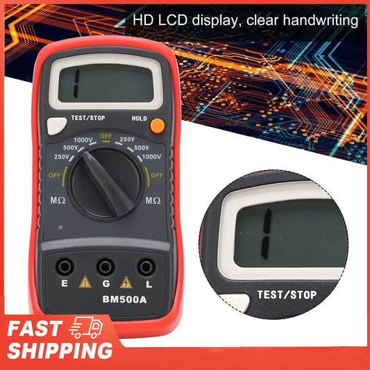 BM500A 1000V LCD Resistance Tester Digital Insulation Meter Megohm Peaceful Pleasures Health and Wellness