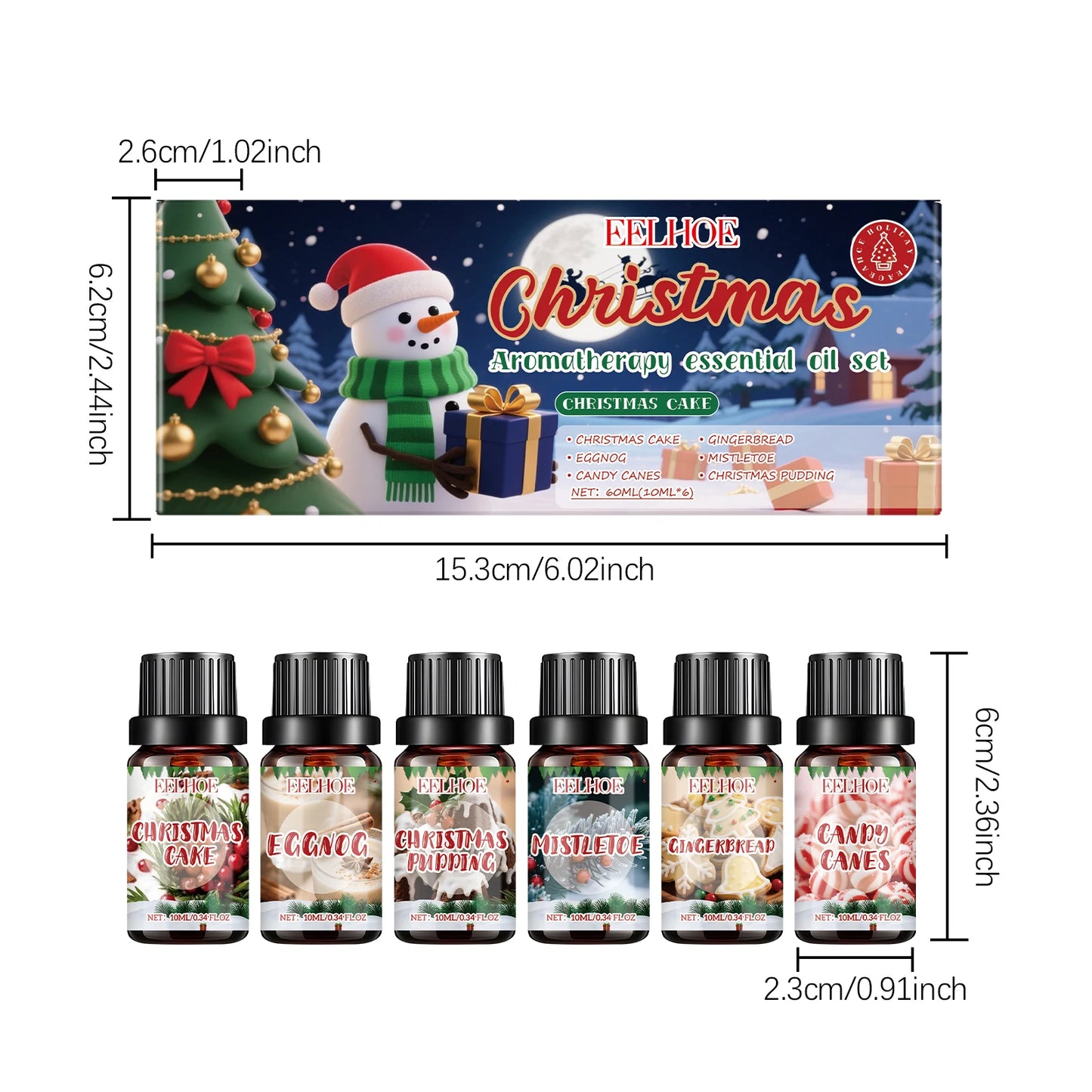 Christmas Essential Oil Set – 6 Festive Scents 6x10ml