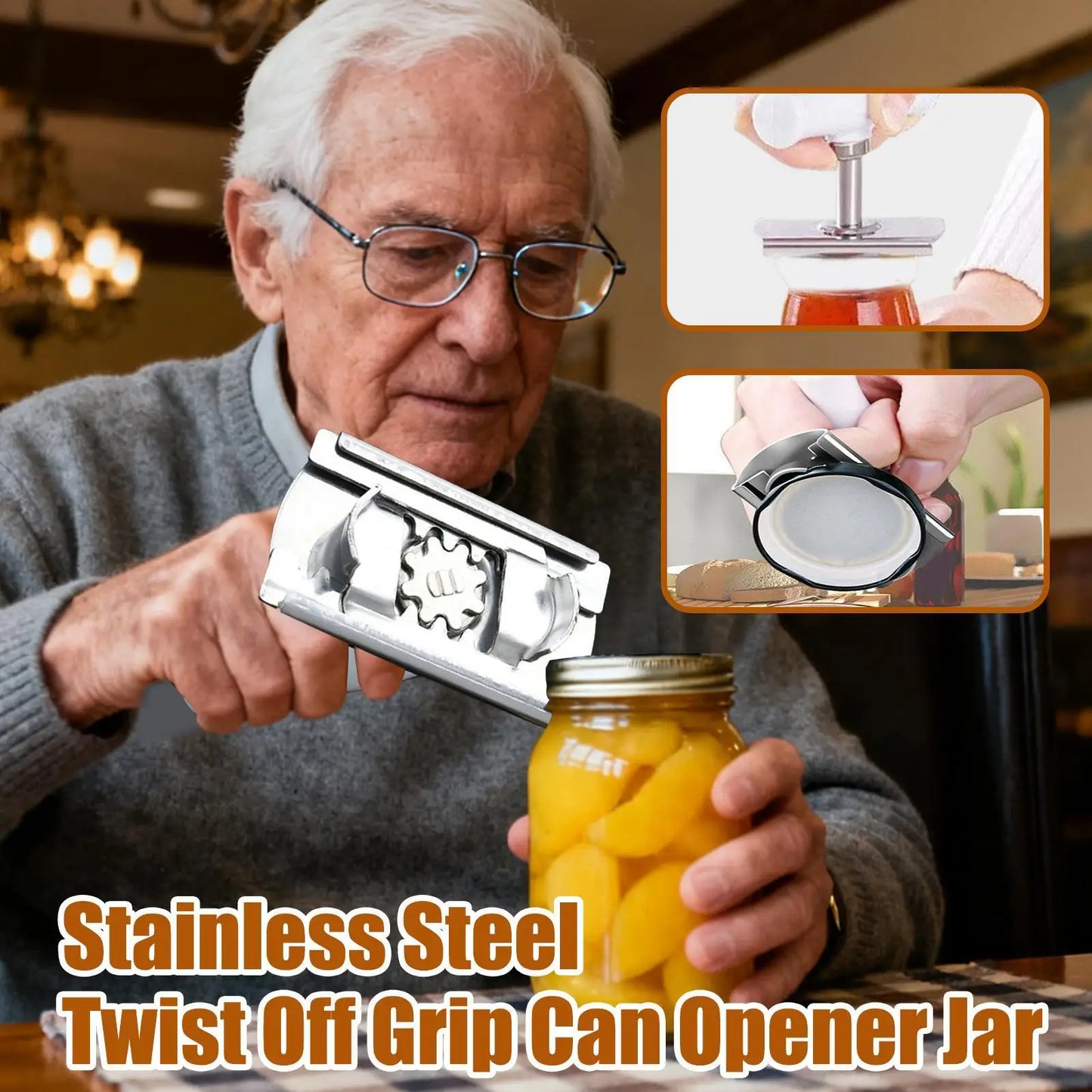 Stainless Steel Jar & Lid Opener – Manual Kitchen Grip Tool