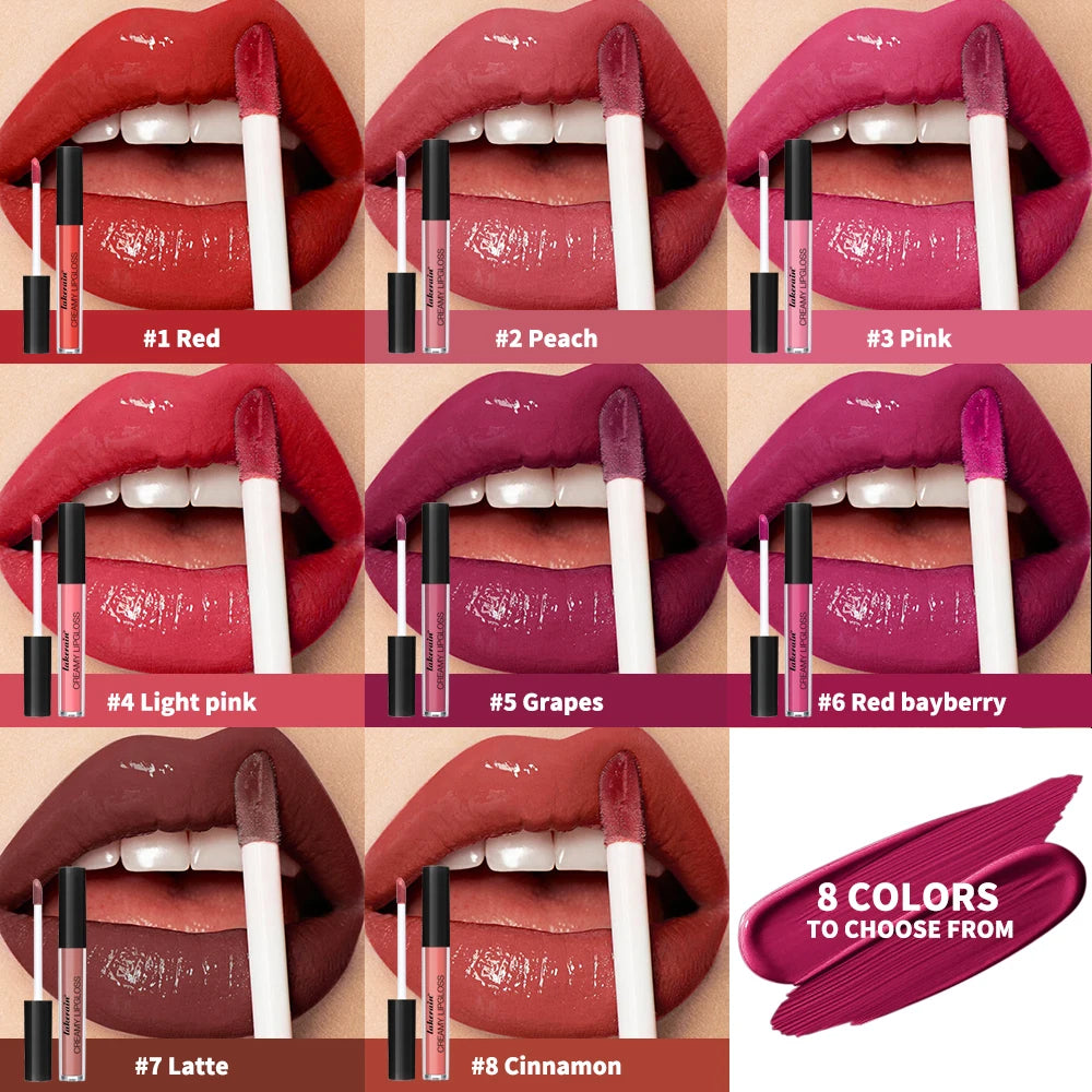 Waterproof Lip Stain 8 Colors Creamy Lip Gloss Long Lasting Non Fading Moisturizing Velvet Liquid Lipstick Moisture Makeup Peaceful Pleasures Health and Wellness