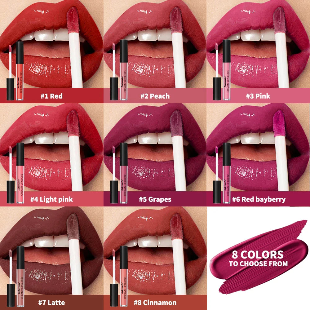 Satin Creamy Lip Gloss – Waterproof Long-Lasting Color