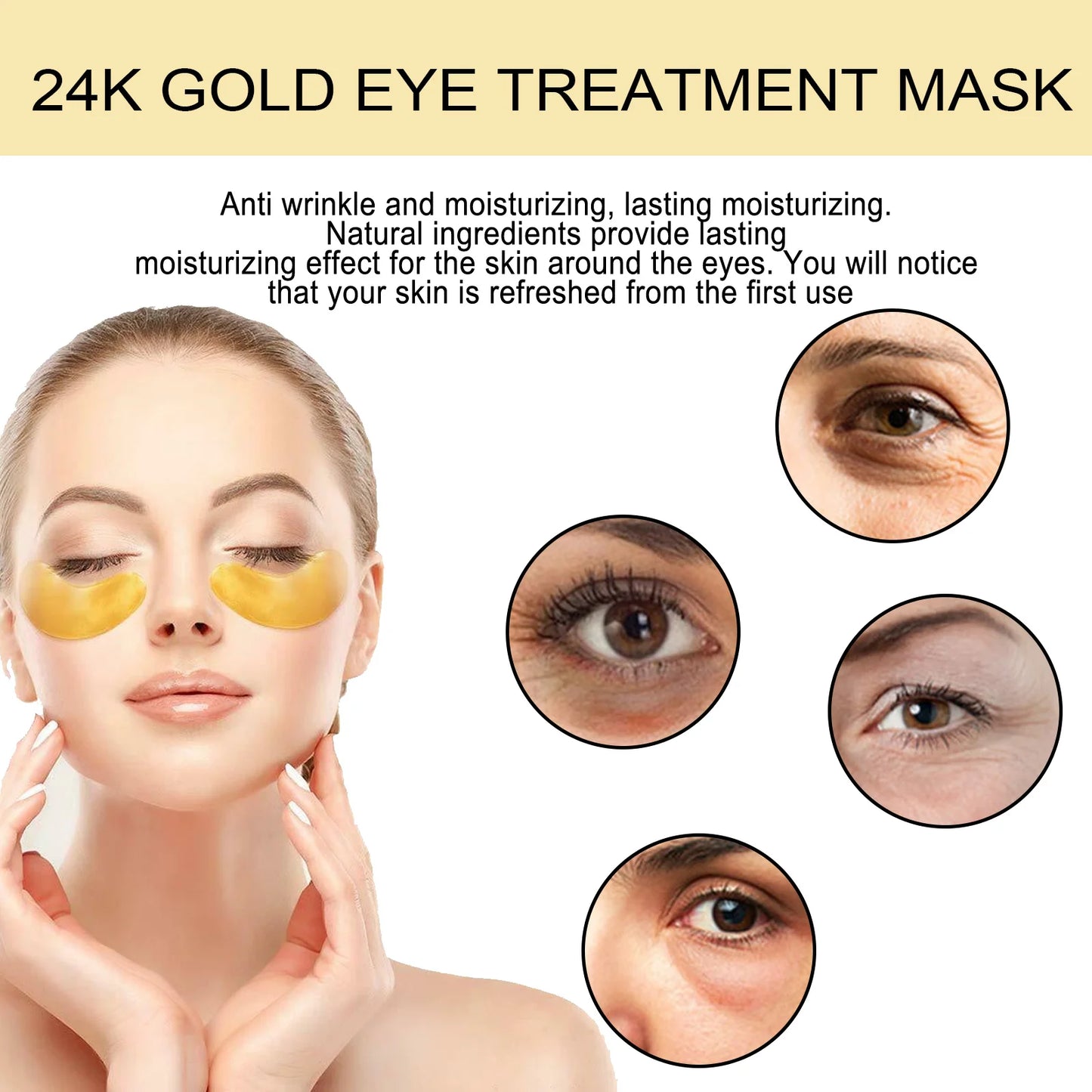 24K Gold Under Eye Mask – Dark Circles & Anti-Aging Patches