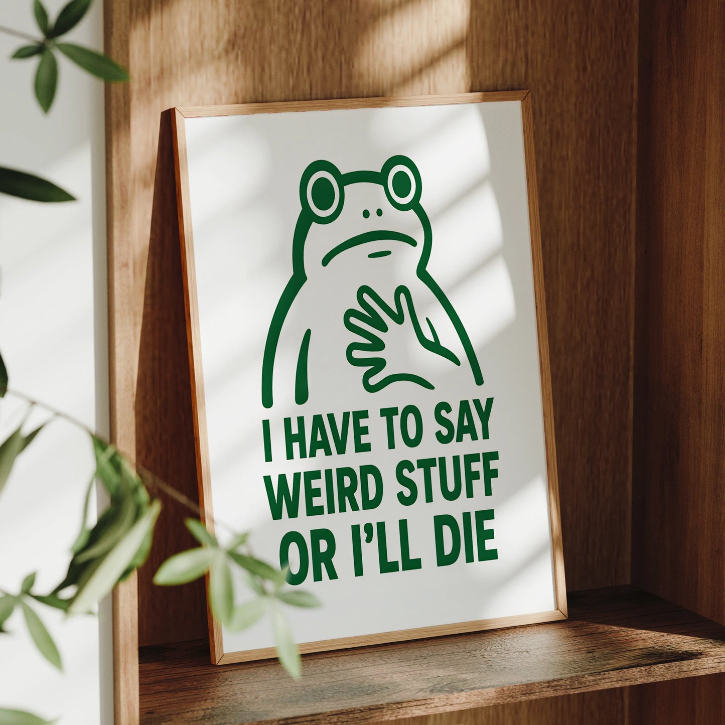 Retro Funny Frog Meme Ink Painting Wall Art Prints Canvas Painting Poster Picture For Living Bedroom Dining Room Home Decor Gift Peaceful Pleasures Health and Wellness