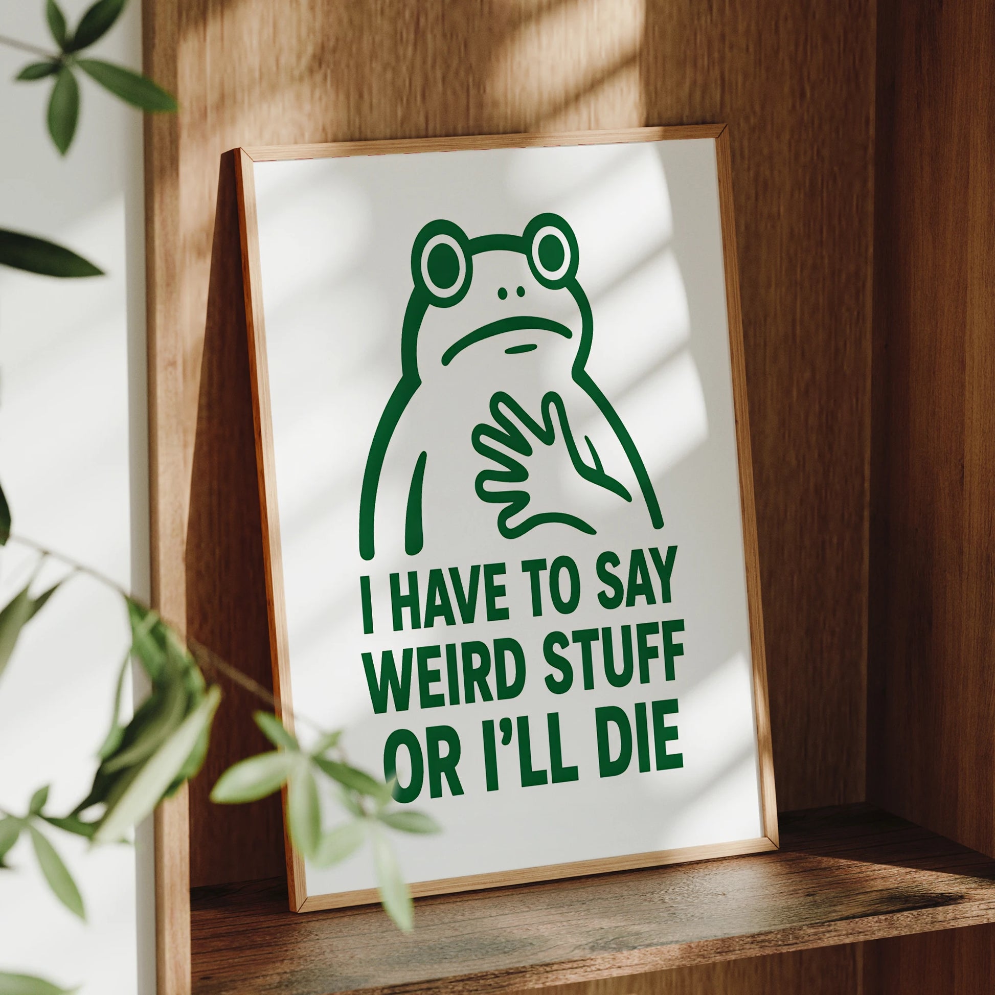 Retro Funny Frog Meme Ink Painting Wall Art Prints Canvas Painting Poster Picture For Living Bedroom Dining Room Home Decor Gift Peaceful Pleasures Health and Wellness