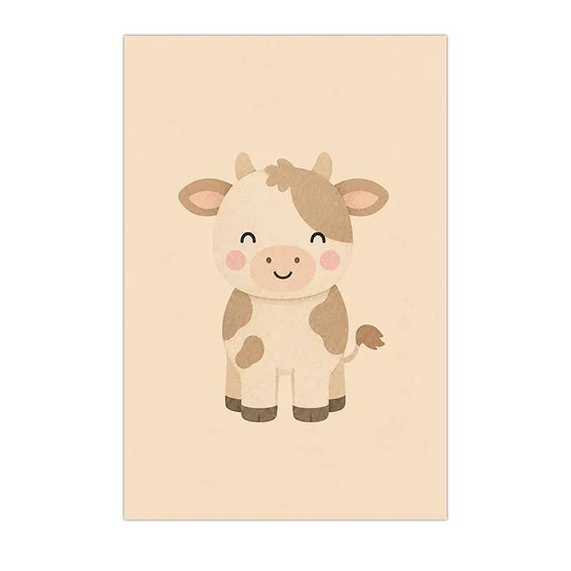 Nursery Animal Wall Art Cute Wildlife Canvas Painting Nordic Poster Print For Kids Bedroom Wall Decor Peaceful Pleasures Health and Wellness 14 30x40cm No Frame China Mainland