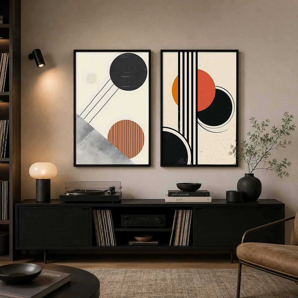 Abstract Geometric Minimalist Canvas Wall Art | Modern Poster Canvas Wall Art Print Peaceful Pleasures Health and Wellness
