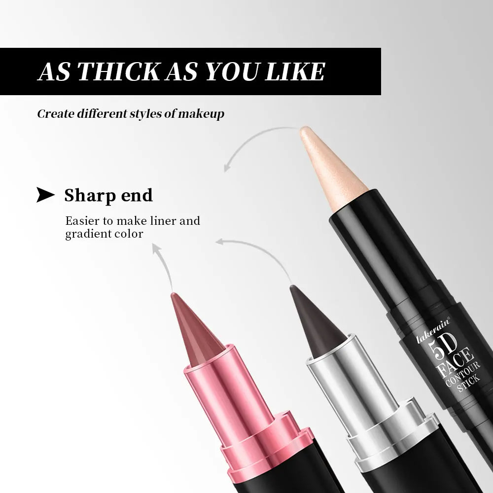 5D Perfect Makeup Set With Contouring Stick Eyeliner And Lipstick Easy Coloring Sweat-proof Long Lasting Daily Makeup Set Peaceful Pleasures Health and Wellness