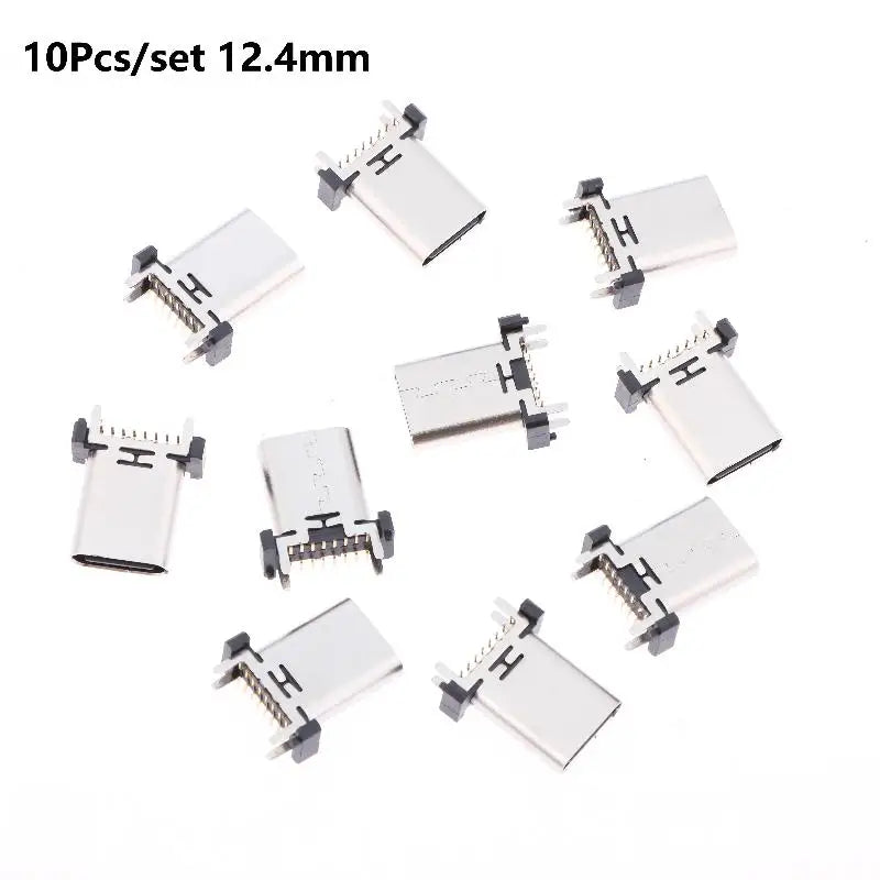 10pcs/set Type C Female Socket 16Pin 180 Degree USB Connector Easy Soldering For Smartphone Motherboards Replacement Parts Peaceful Pleasures Health and Wellness A4