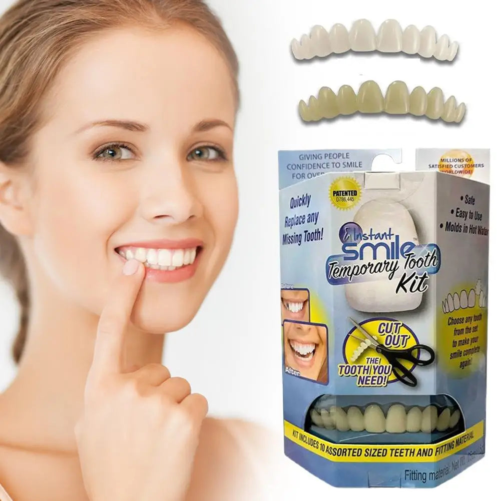 Snap-On Silicone Dental Veneers – Upper & Lower Denture Set