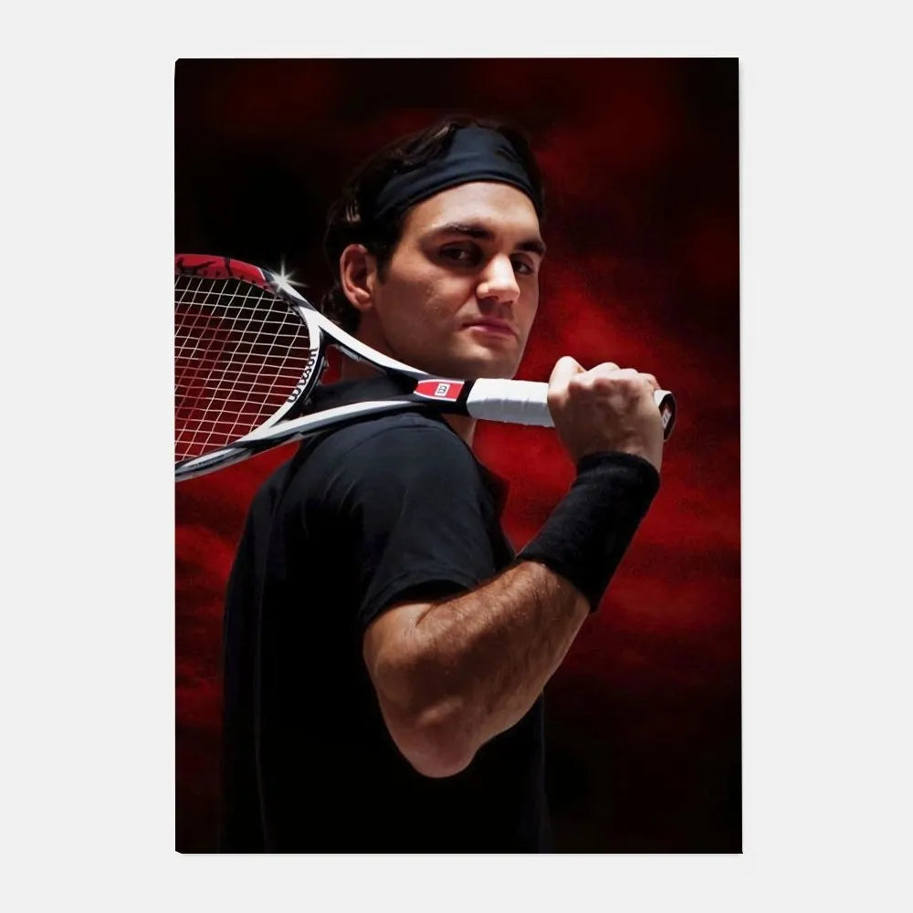 Roger Federer HD Wall Poster – Waterproof PVC Sticky Decor Sports Wall Poster Peaceful Pleasures Health and Wellness z15 40X50cmNoframe