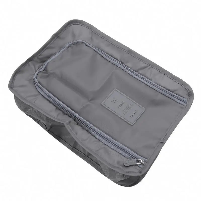 Portable Shoe Bags Travel Holds Multifunction Folding Storage Handbag High Capacity Mini Solid Color Shoe Pouch Organizer Peaceful Pleasures Health and Wellness Gray