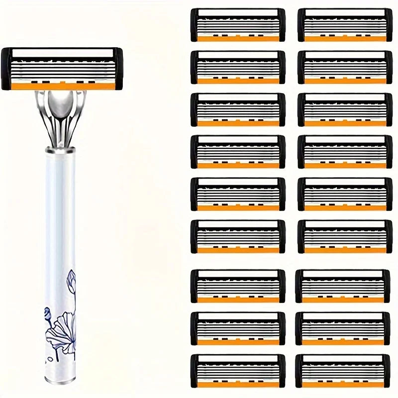 Safety Razor Kit – 1 Handle + 24 Blades | Men & Women
