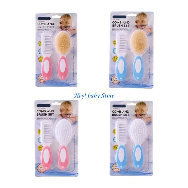 Baby Soft Hair Brush & Comb Set – Gentle Scalp Bath Scrubber