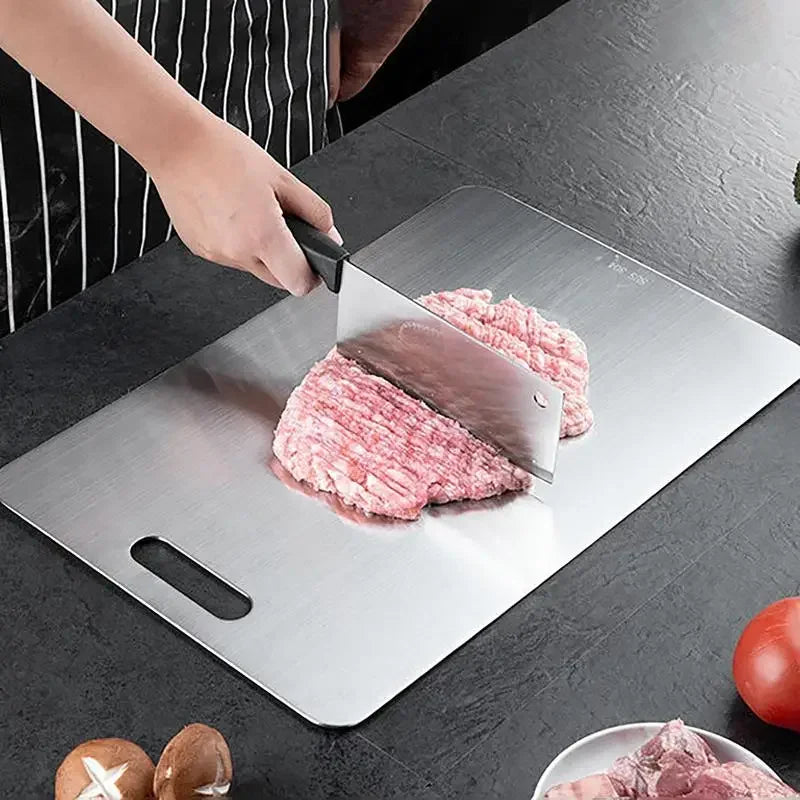 Stainless Steel Thickened Cutting Board Antibacterial Mildew-proof Kneading Dough Board Kitchen Fruit vegetable Cutting Board Peaceful Pleasures Health and Wellness