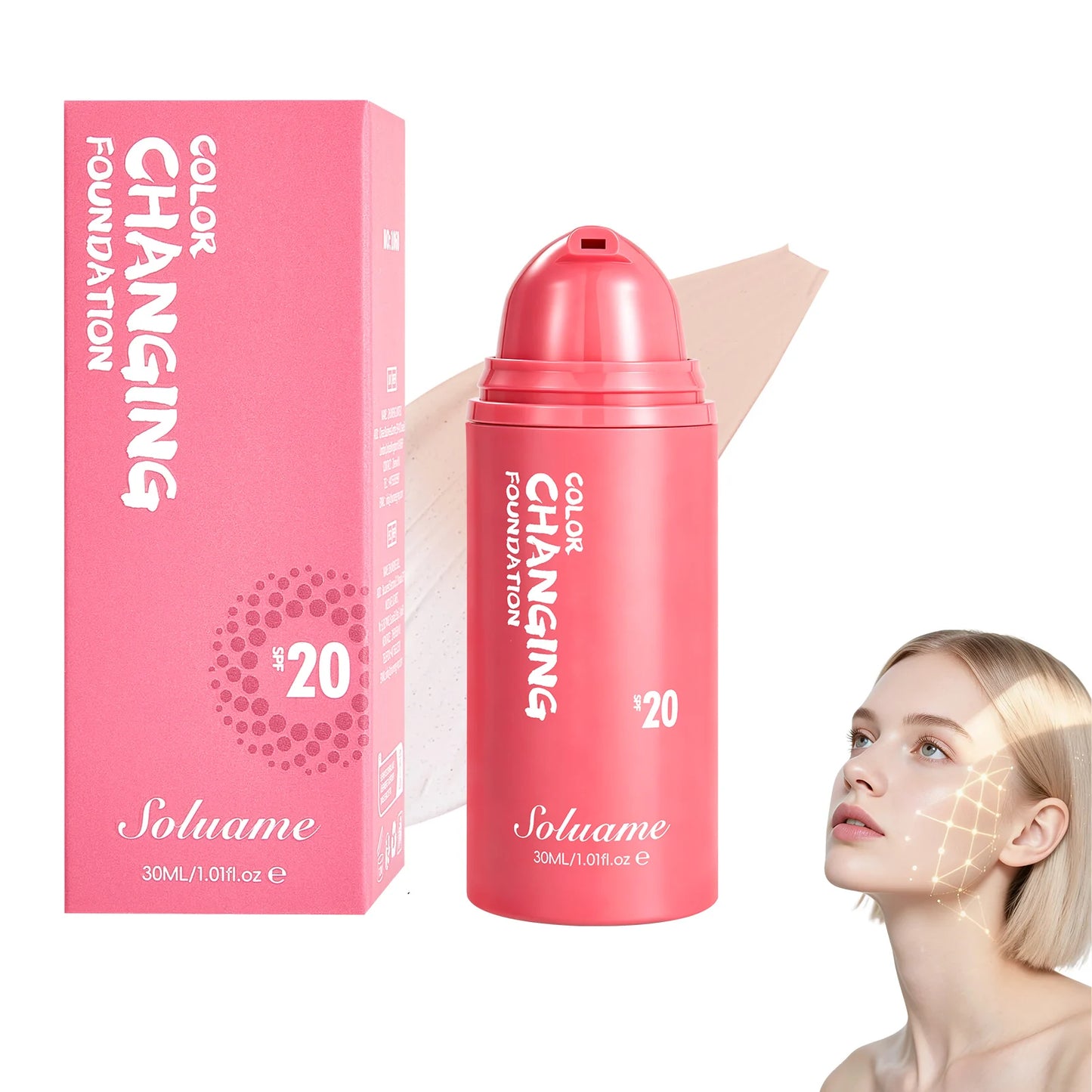 Color Changing Foundation SPF 20 | Self-Adjusting Coverage Peaceful Pleasures Health and Wellness 30 ml