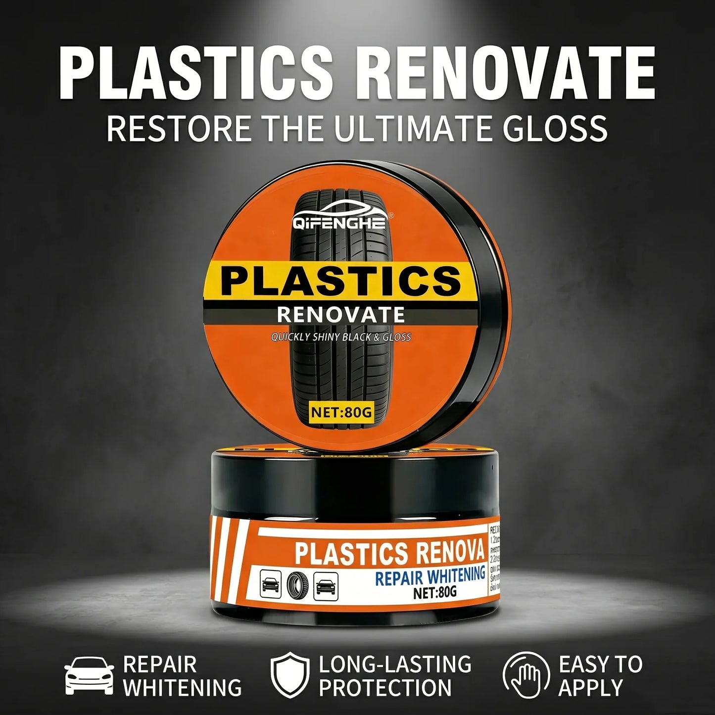 Car Plastic Restorer Paste – Bumper & Tire Blackener, Hydrophobic