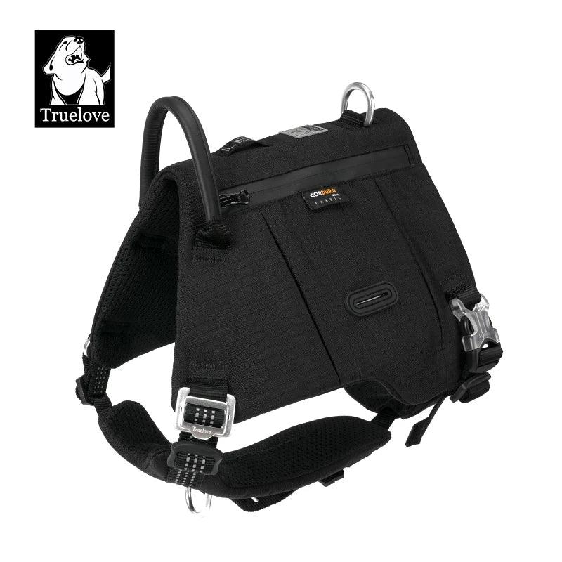 Truelove Tactical Dog Vest Harness with Backpack | TLB2251 Peaceful Pleasures Health and Wellness Black S China Mainland