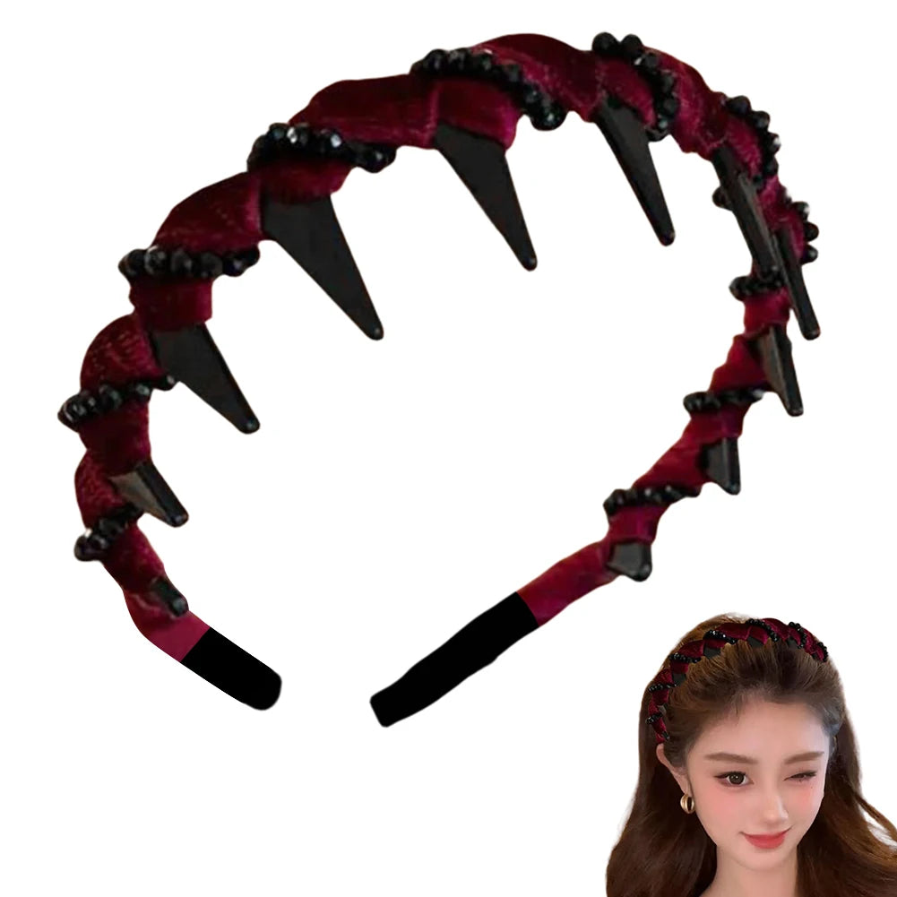 Velvet Sparkling Diamond Hairband for Women – Anti-Slip Hair Hoop Headband Peaceful Pleasures Health and Wellness