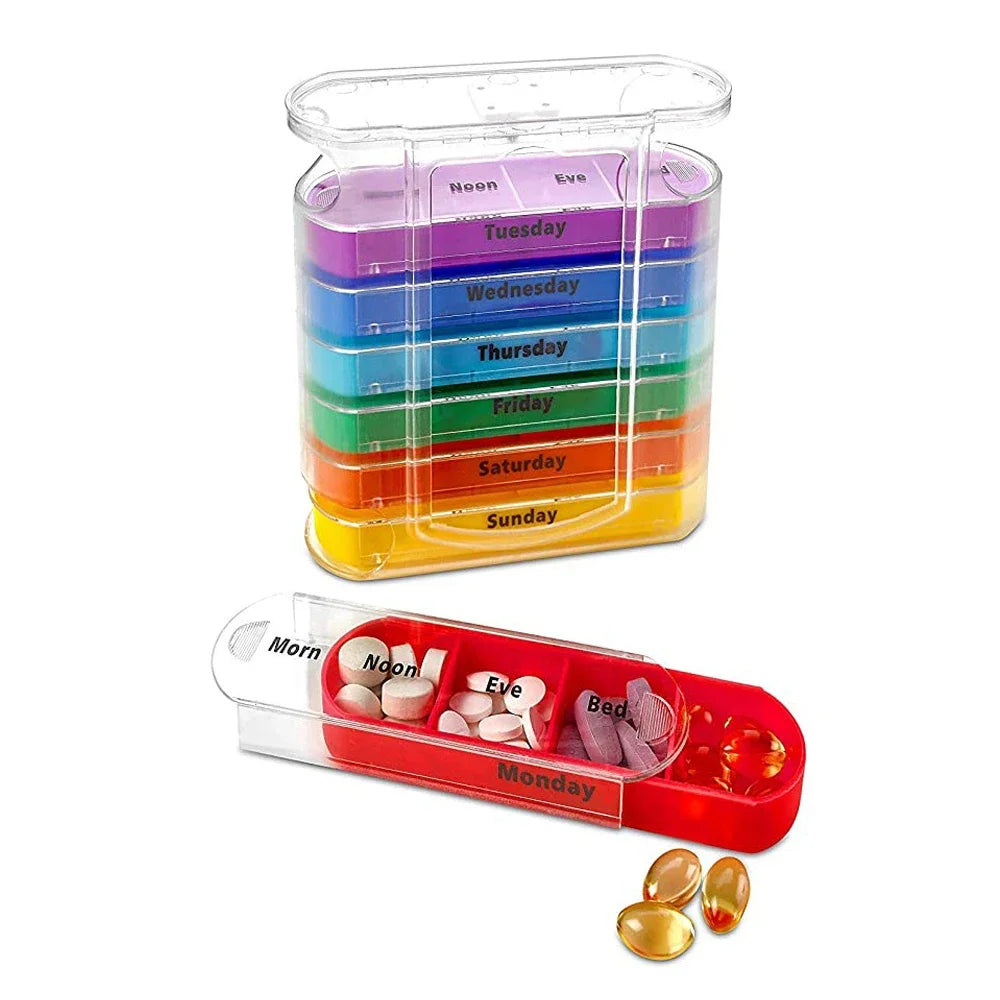 7-Day Weekly Pill Organizer | 28 Compartments AM/PM