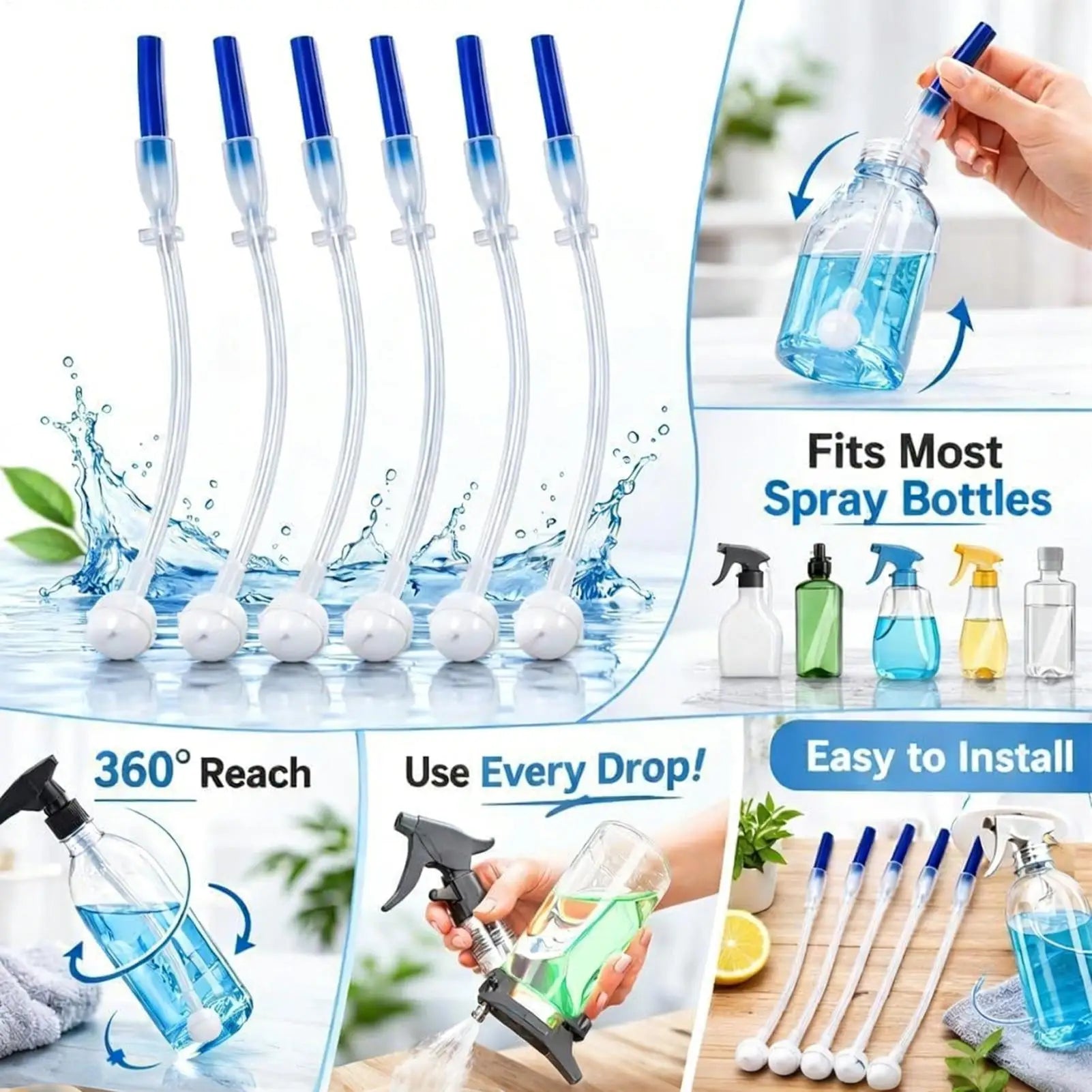 6pcs Multi-Angle Spray Nozzle Extension Upside Down Adjustable Mister Attachment For Plant Watering Garden Balcony Sprayer Peaceful Pleasures Health and Wellness