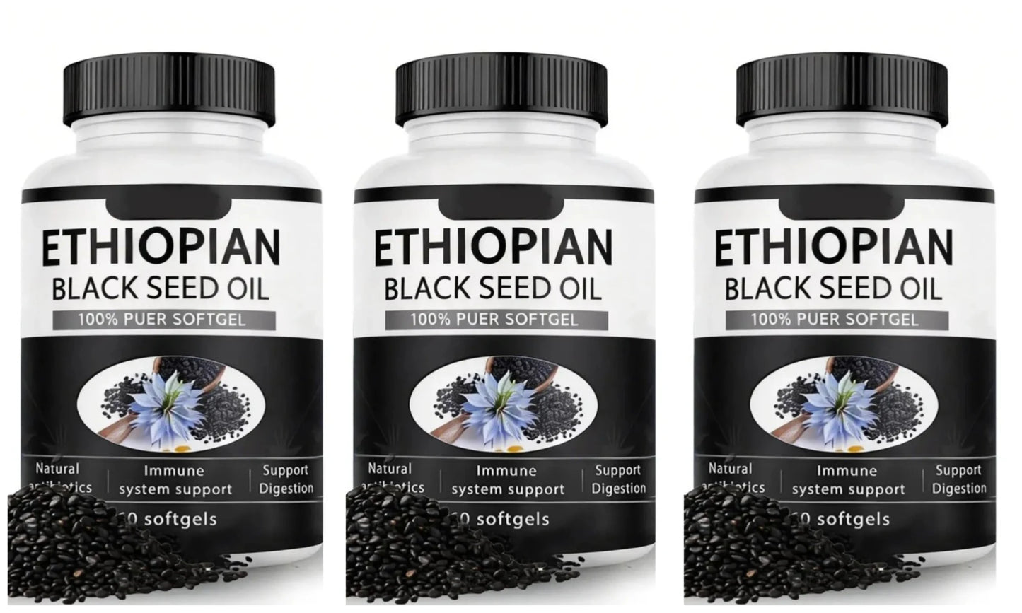 Black Seed Oil 800mg Capsules | 100% Ethiopian Pure | 60 Softgels