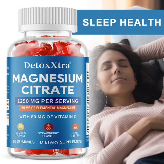 Magnesium Citrate Gummies, Relieve Stress Calm Nerves Improve Sleep, Support Muscle Bone Heart Health & Digestive Comfort Peaceful Pleasures Health and Wellness