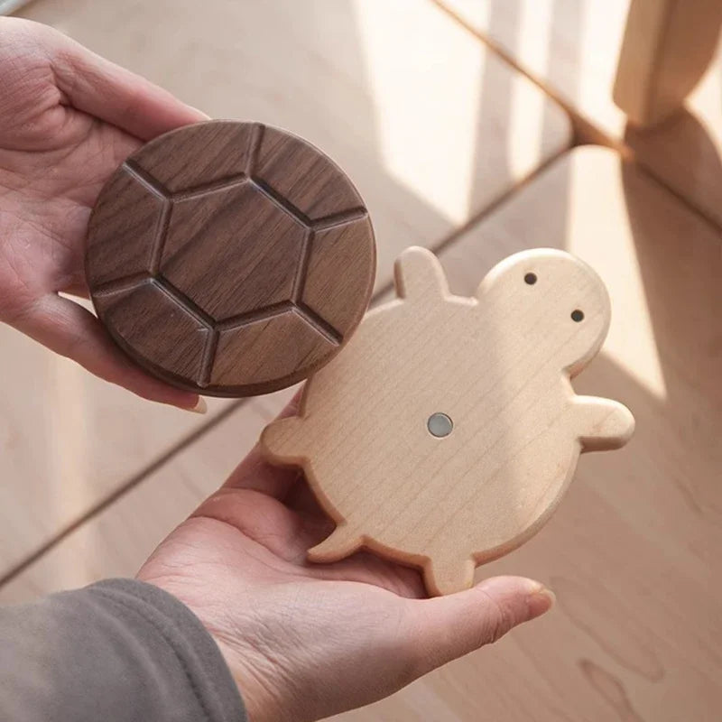 Creative and Cute Shape Black Walnut Solid Wood Turtle Insulation Mat Kettle Tea Coaster Tableware Anti-scald Table Ornaments Peaceful Pleasures Health and Wellness
