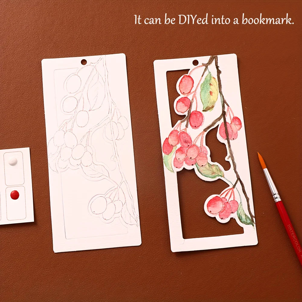 10 Sheets Watercolor Bookmark Painting DIY Paper Handmade Portable