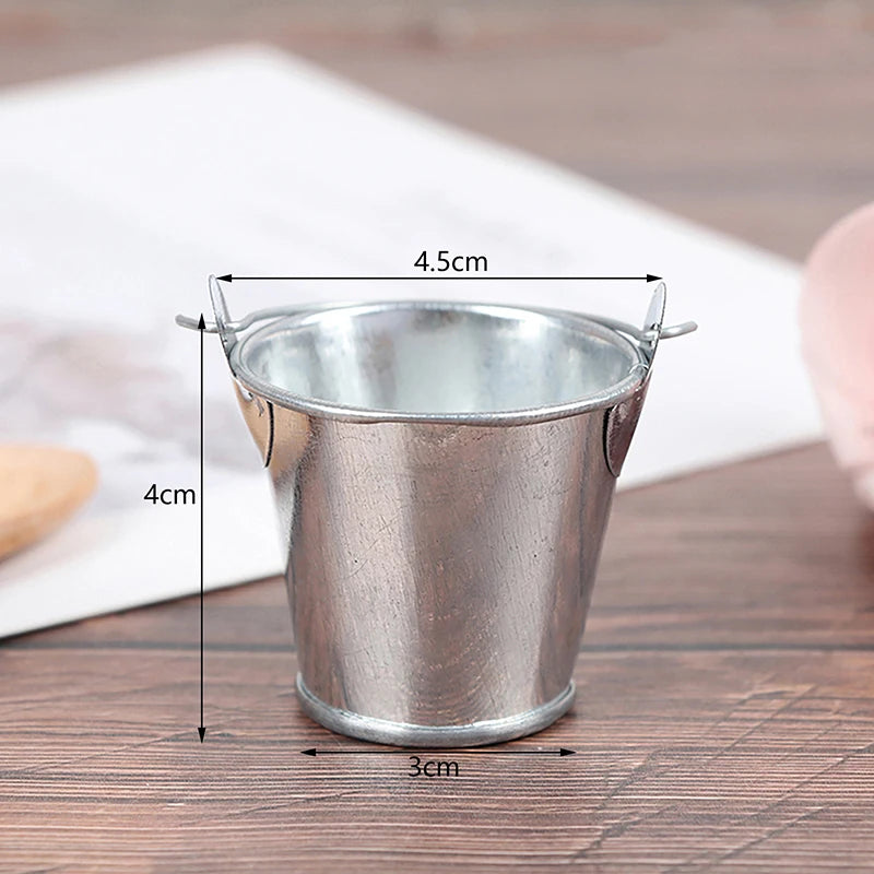Dollhouse Miniature Metal Bucket | Mini Kitchen Decor Ornament