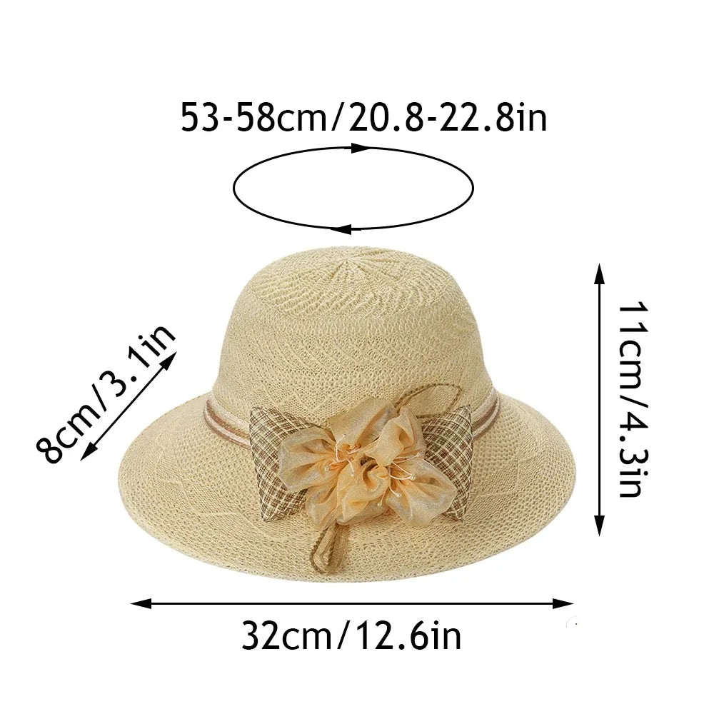 Women's Wide Brim Foldable Straw Sun Hat – Floral Beach Hat
