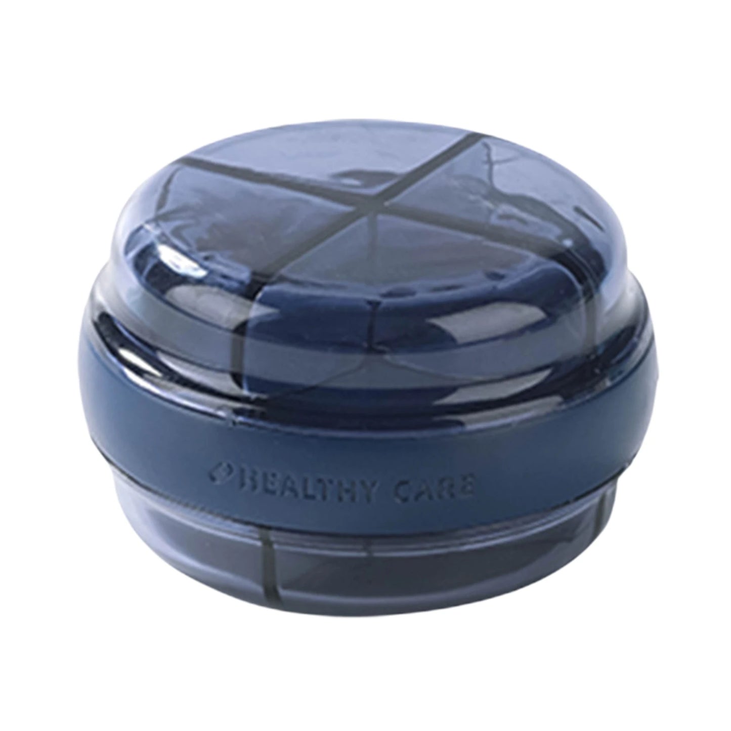 Double compartment pill box Mini portable sealed pill box Dustproof and moisture-proof large-capacity pill carry-on storage box Peaceful Pleasures Health and Wellness Blue CN