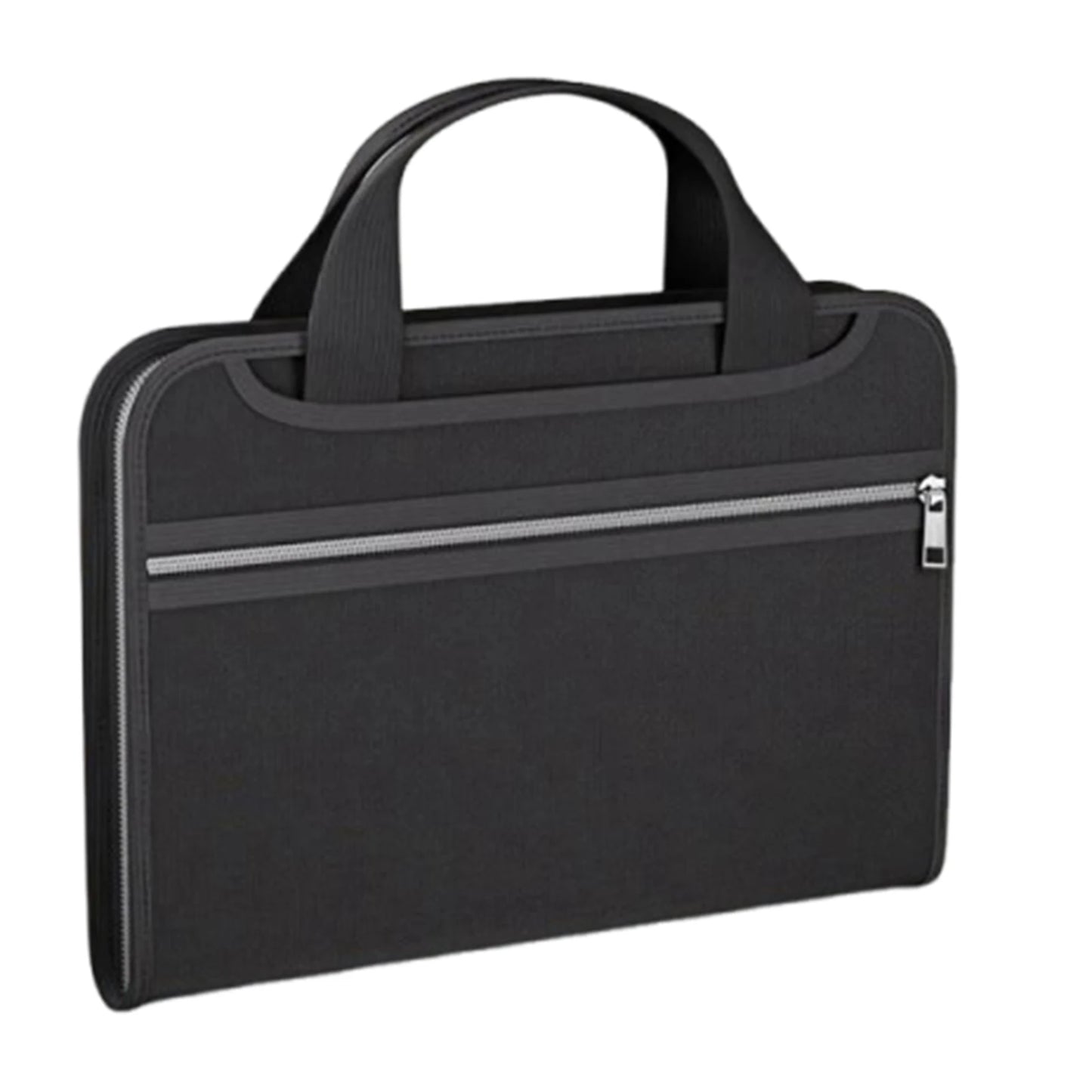 Large Capacity Fireproof Waterproof Document Bag Document Safe Storage Bag With Zipper Handheld File Organiser For Business Peaceful Pleasures Health and Wellness Black
