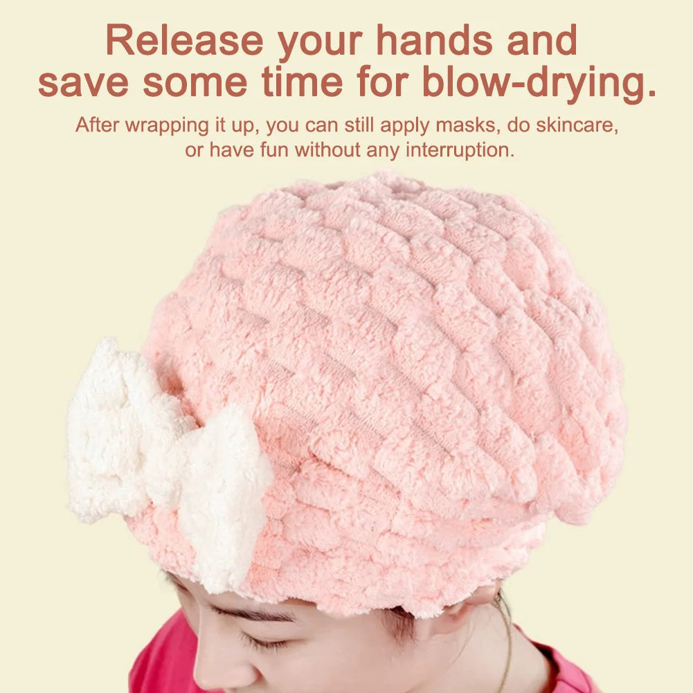 Super Absorbent Hair Towel Wrap For Wet Hair Quick Dry Hair Turban Cap Bath Shower Head Towel For Long Hair For Women Thick Peaceful Pleasures Health and Wellness