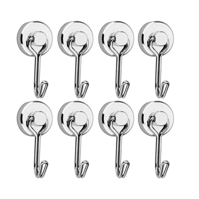 Neodymium Magnetic Hooks 5KG | 360° Swivel No-Drill 4-Pack