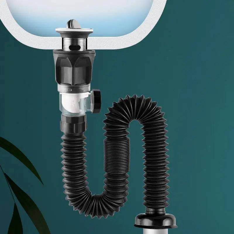 Anti Odor Drainage Pipe Universal Flip Stainless Steel Washbasin Washbasin Sink Wall Drainage Pipe Kitchen Bathroom Accessories Peaceful Pleasures Health and Wellness