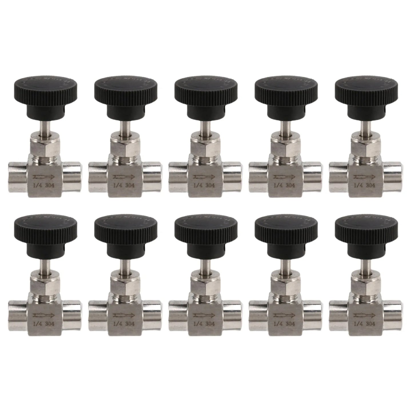 A36T-10X 1/4 Inch BSP Equal Female Thread SS 304 Stainless Steel Flow Control Shut Off Needle Valve Peaceful Pleasures Health and Wellness