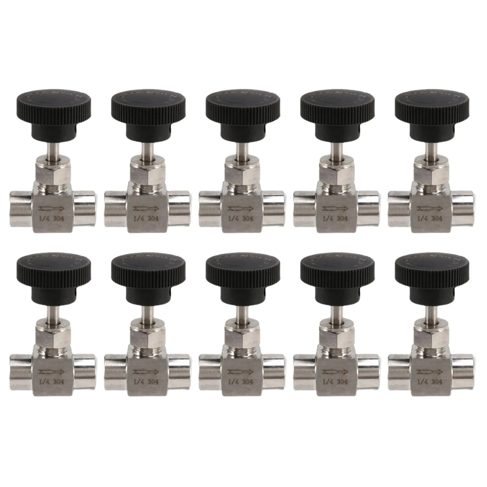 A36T-10X 1/4 Inch BSP Equal Female Thread SS 304 Stainless Steel Flow Control Shut Off Needle Valve Peaceful Pleasures Health and Wellness