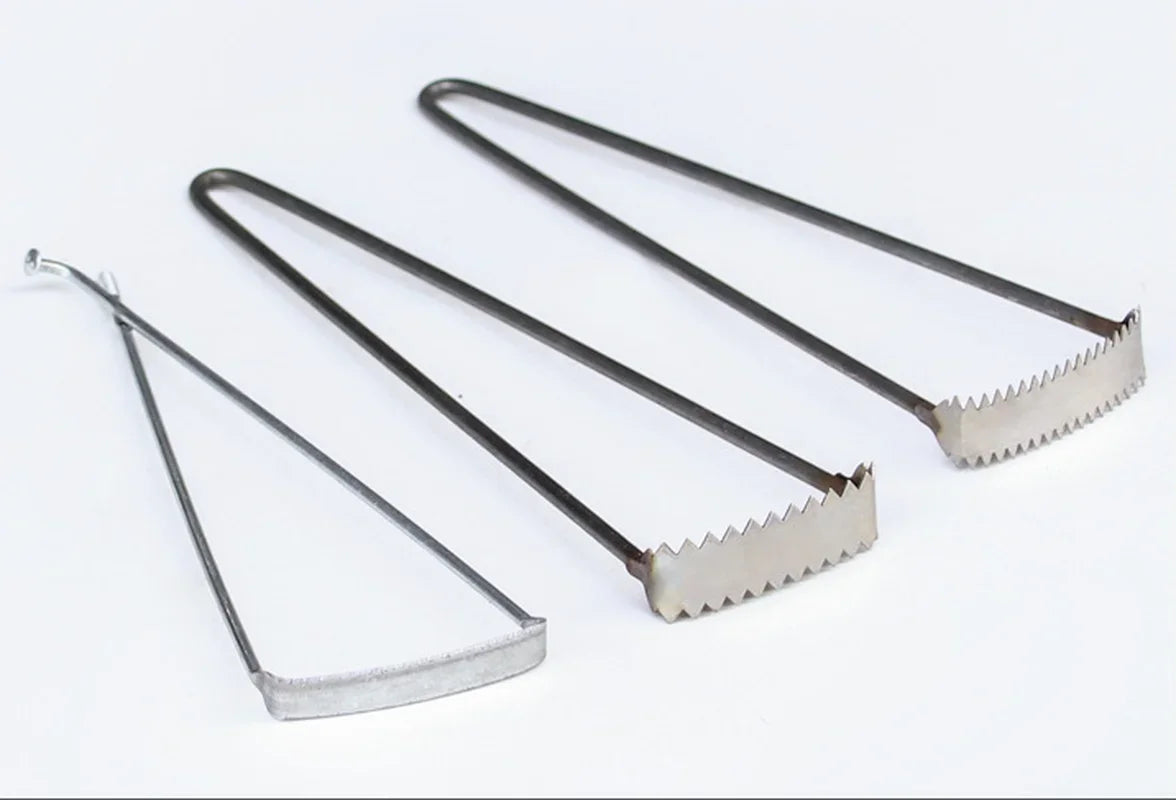 Ceramic Trimming Tool – Fork & Serrated Scraper Knife for Clay
