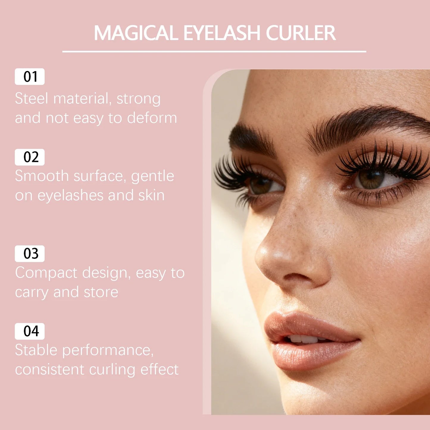 Professional Carbon Steel Eyelash Curler – Natural Long-Lasting Curl
