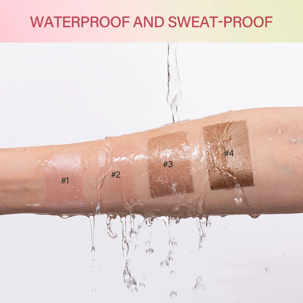 Bronze Blush Stick Face Makeup Waterproof Easy Color 4 Colors Rouge Blusher Cream High Color Rendering Brightening Skin Tone Peaceful Pleasures Health and Wellness