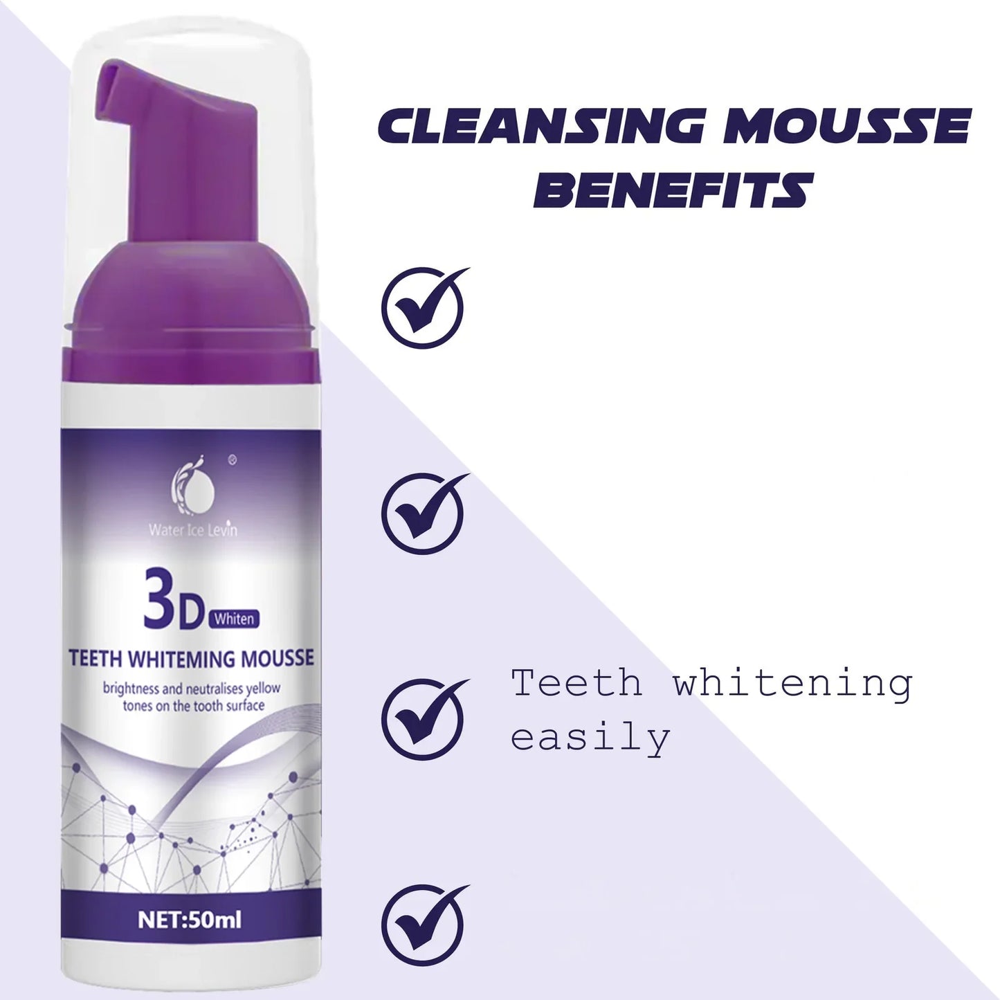 Purple Whitening Mousse Toothpaste 50ml – Fresh Breath & Clean
