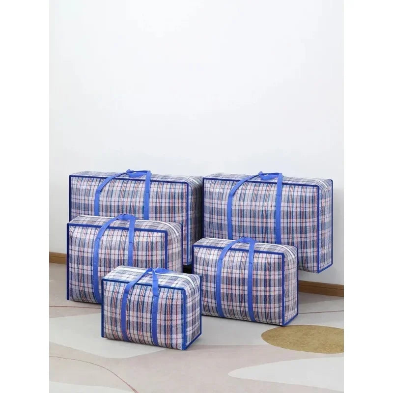 Large Foldable Woven Storage Bag – Waterproof Portable Moving Bag