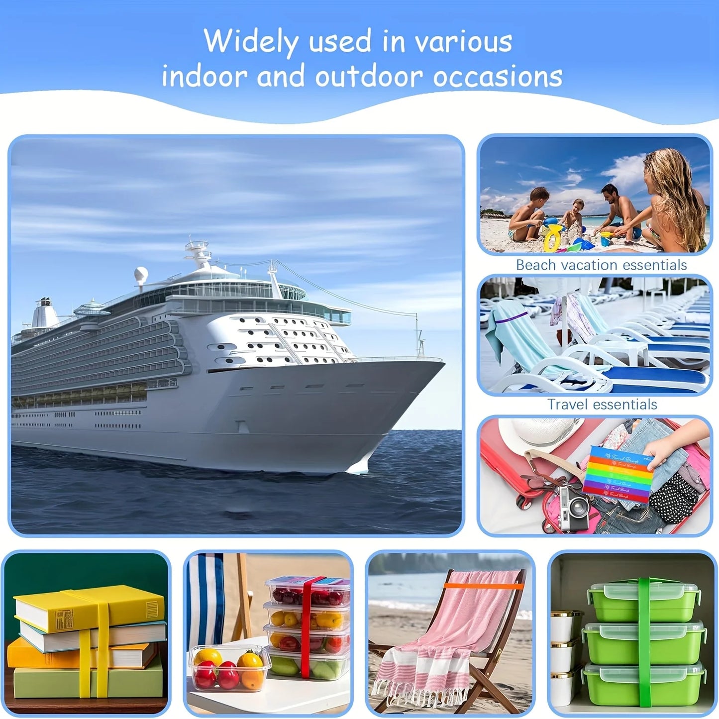 Elastic Towel Bands for Beach Chair, Pool & Cruise Ship Beach Towel Clips Peaceful Pleasures Health and Wellness