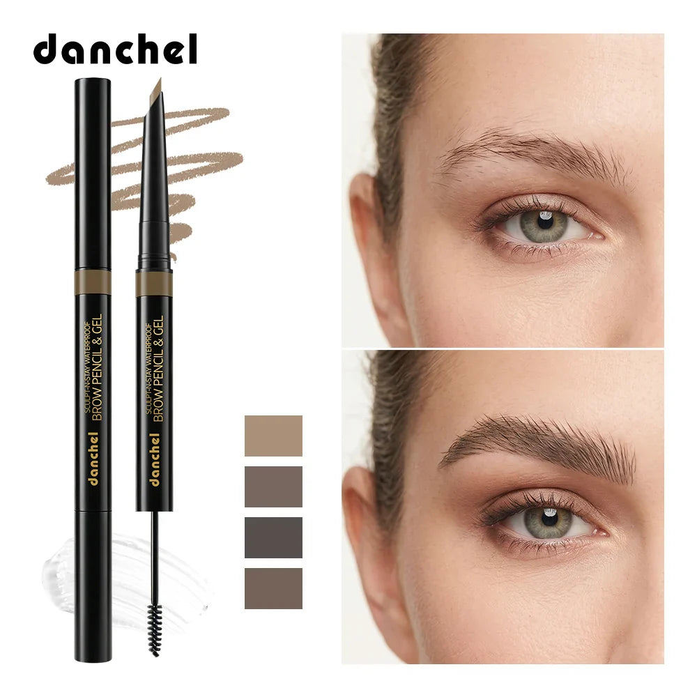 2-in-1 Waterproof Eyebrow Pencil & Gel – Smudge-Proof, Long-Lasting