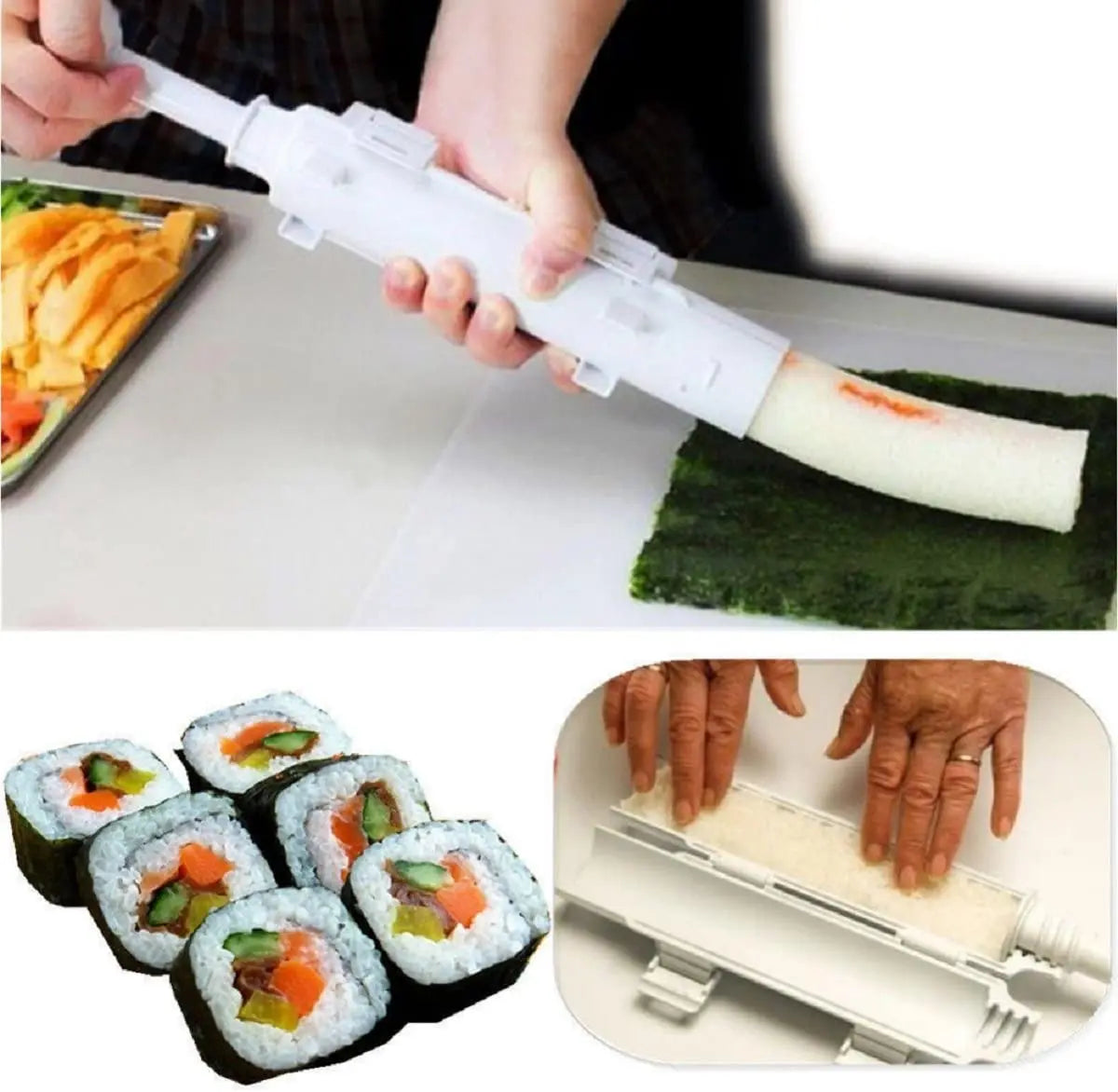 Sushi Maker Set, Sushi Bazooka Kit Machine Rice Mold with Bamboo Sushi Rolling Mat, Rice Paddle, DIY Kitchen Tools Accessories Peaceful Pleasures Health and Wellness