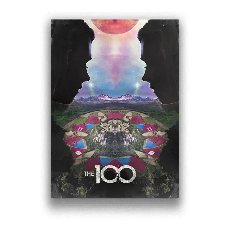 The 100 Season TV Series Minimalist Aesthetics Canvas Painting, Modern Print Wall Art for Living Room Home Decor Peaceful Pleasures Health and Wellness 21 50x70cm Unframed