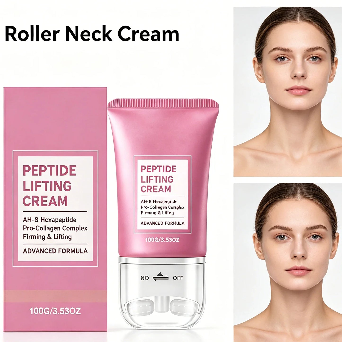 Firming Neck Cream with Roller – Lifting & Moisturizing 100g