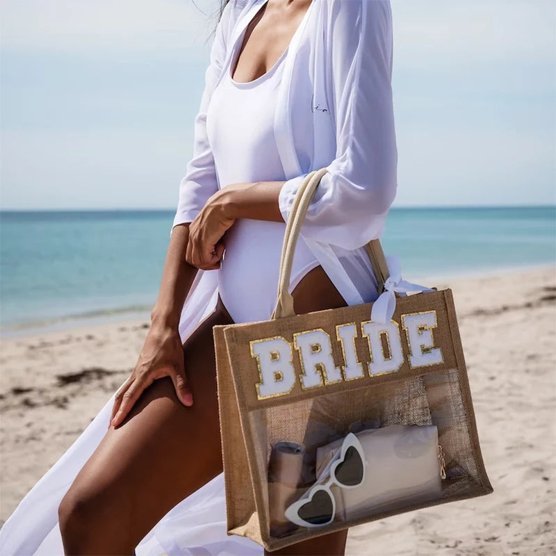 Bride Beach Tote Bag | Boho Bachelorette Bridal Shower Gift