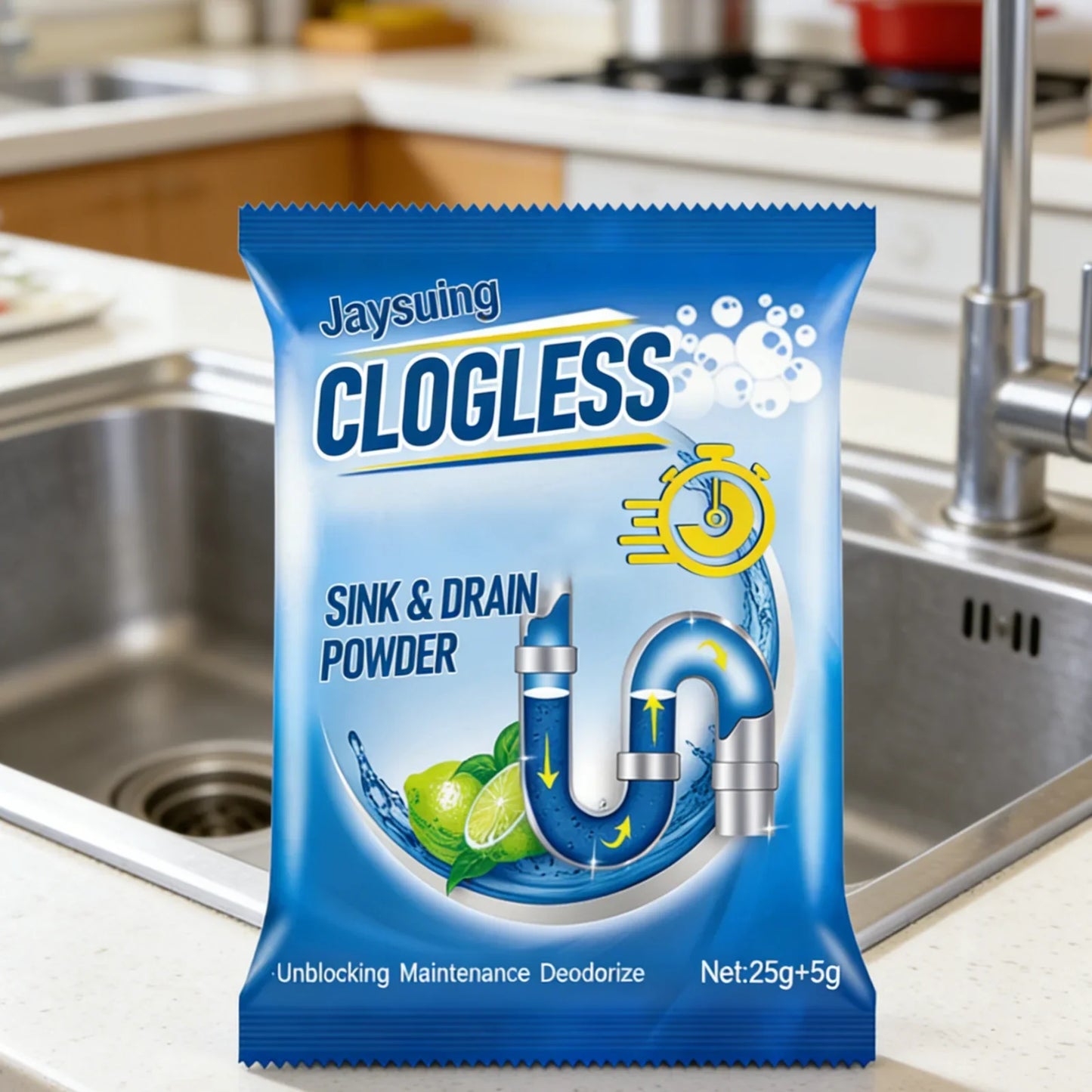 Jaysuing Drain Cleaner Powder – Unblock, Clean & Deodorize